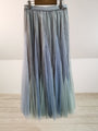 Blue Grey Tulle Flair midi Skirt