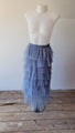 Dove Blue Layered Tulle Midi Skirt