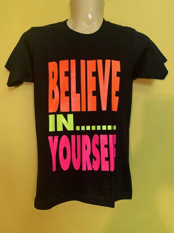 Glow in the dark T-shirt Believe in yourself - Kwaitokoeksister South Africa