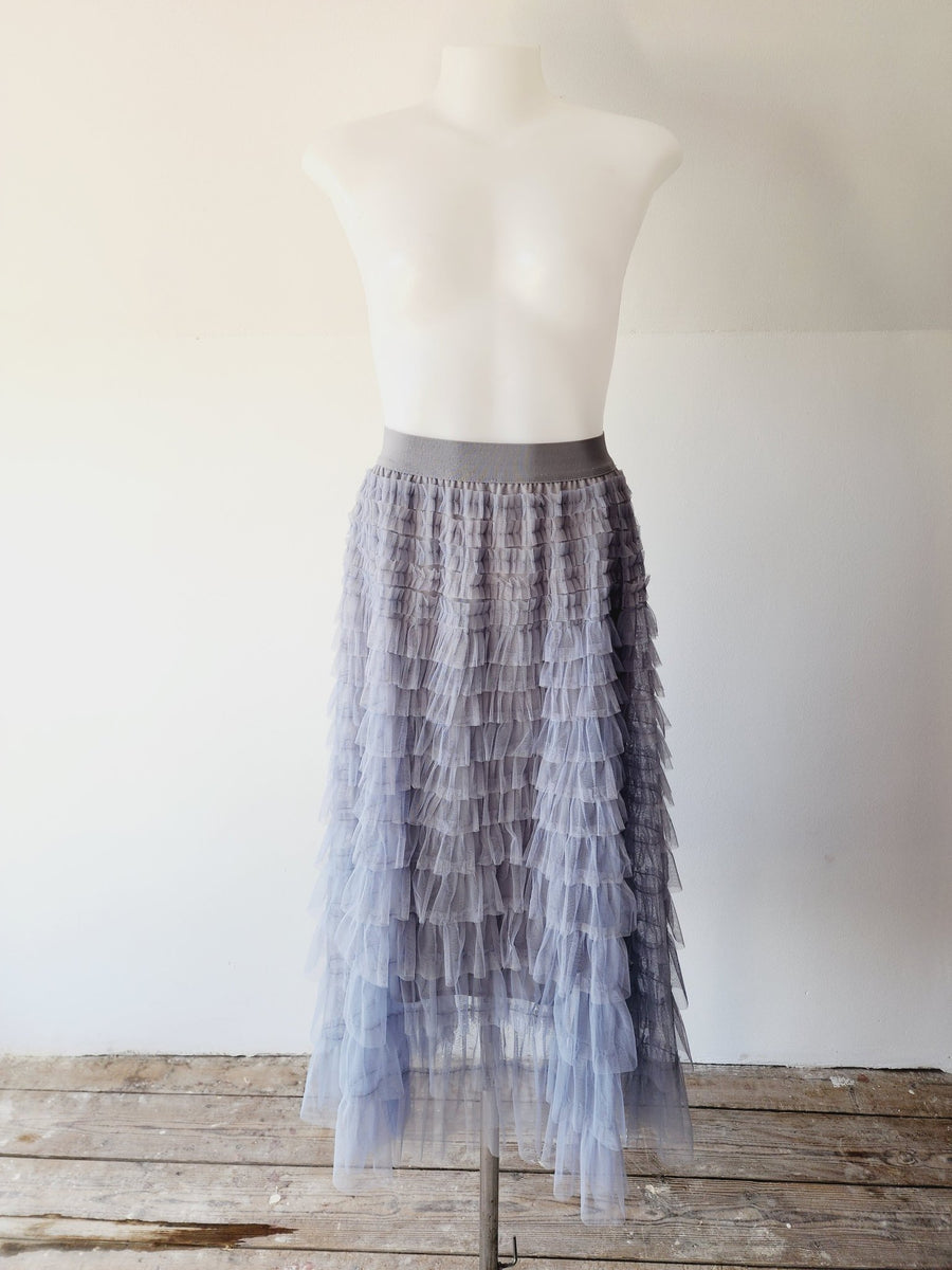 Layered tulle skirt grey best sale