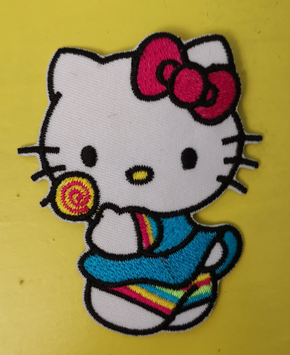 Victory Kitty Embroidered Iron on Patch.  Hello kitty tattoos, Hello kitty  drawing, Hello kitty items