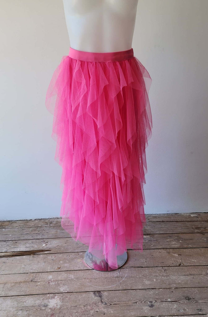 Layered tulle skirt pink best sale