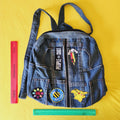 Recycled Denim Backpack with patches