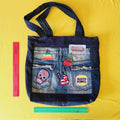 Recycled Denim Big Bag with patches