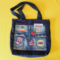 Recycled Denim Big Bag with patches