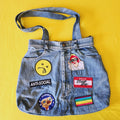Recycled Denim Big bag with patches