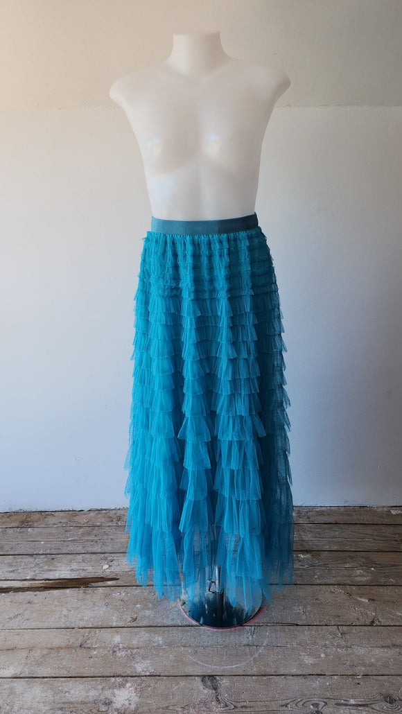 Turquoise Layered Tulle Skirt - Kwaitokoeksister South Africa