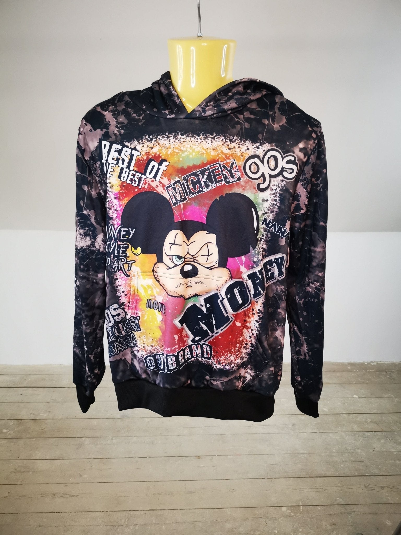 Angry Mickey Black Hoodie