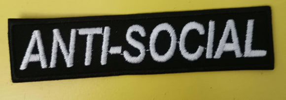 Anti-social Embroidered Iron on Patch - Kwaitokoeksister South Africa