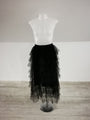 Black Layered Tulle Midi Skirt