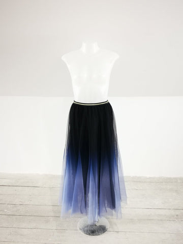 Blue Ombre Tulle midi Skirt