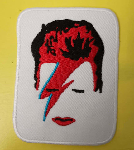Bowie Face big Embroidered Iron on Patch