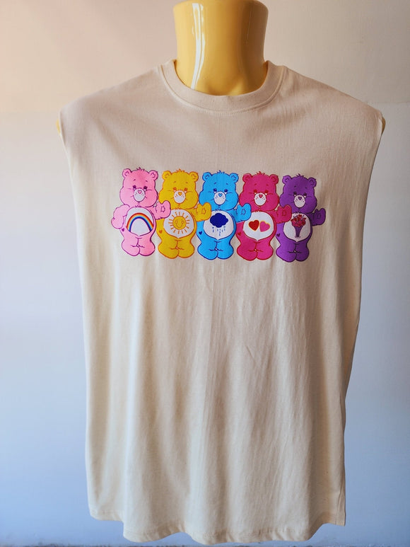 Care bear off white Cut-Off Tee - Kwaitokoeksister South Africa