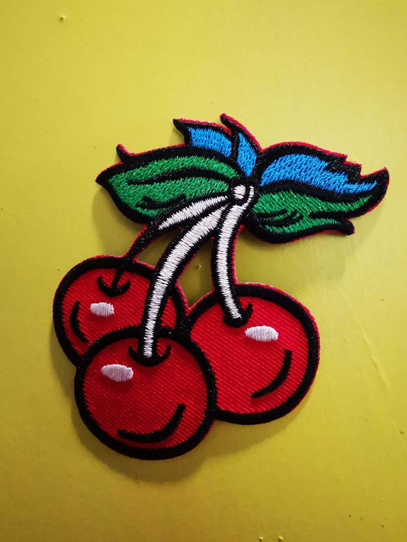 Cherries 2 Embroidered Iron on Patch - Kwaitokoeksister South Africa