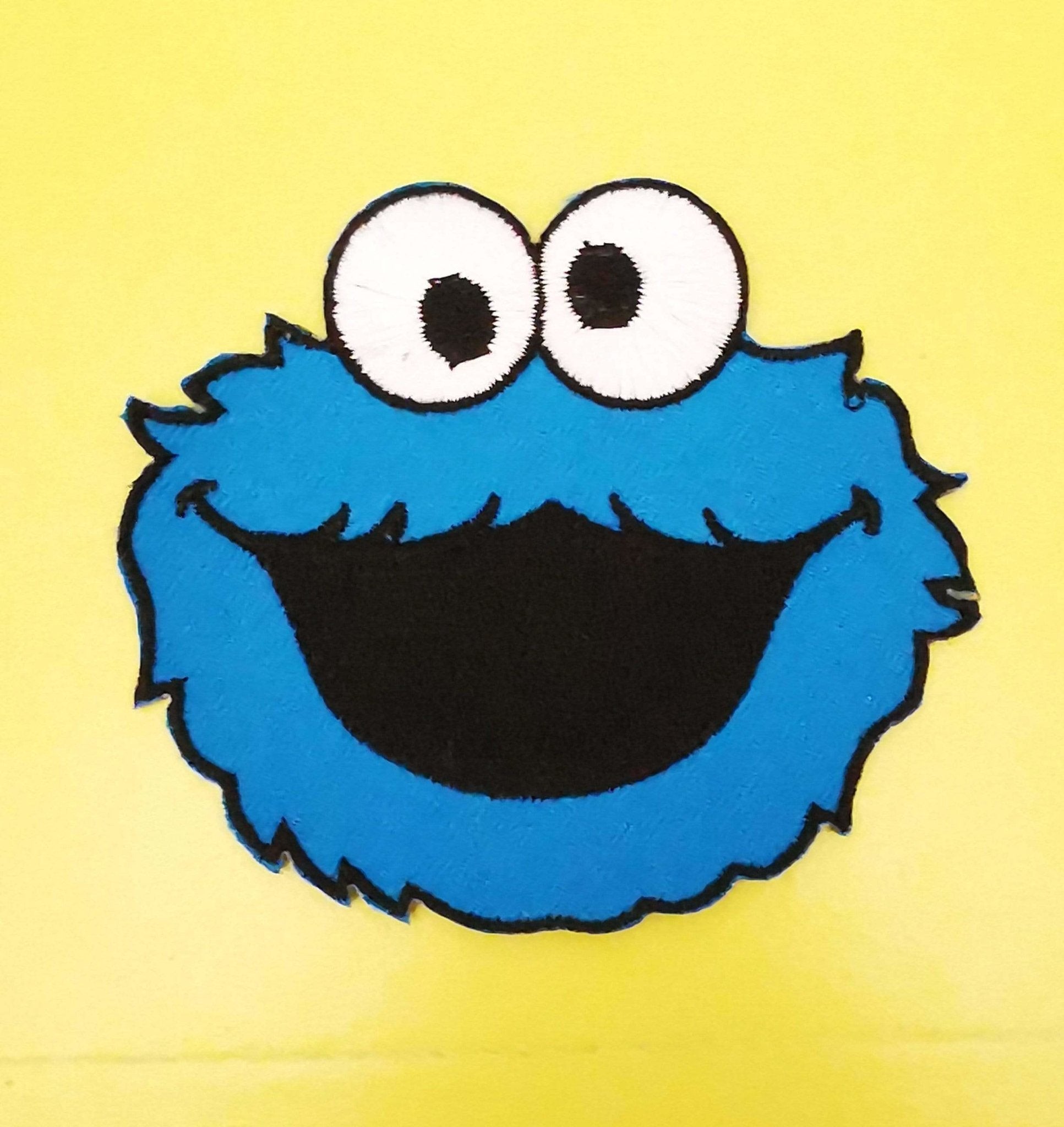 Cookie Monster Big Embroidered Iron on Patch