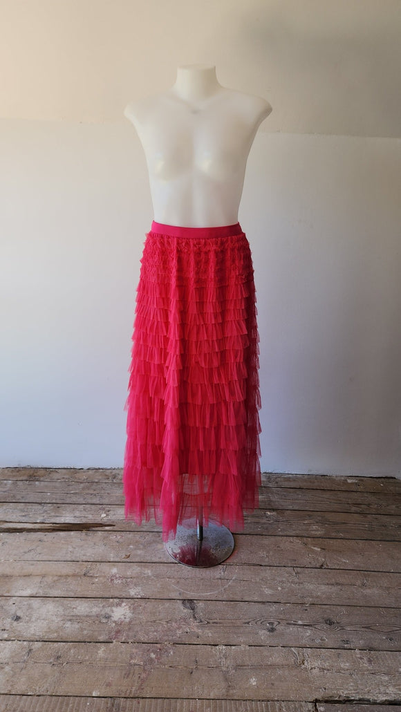 Dark Pink Layered Tulle Skirt - Kwaitokoeksister South Africa