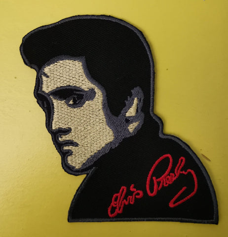 Elvis Black Embroidered Iron on Patch
