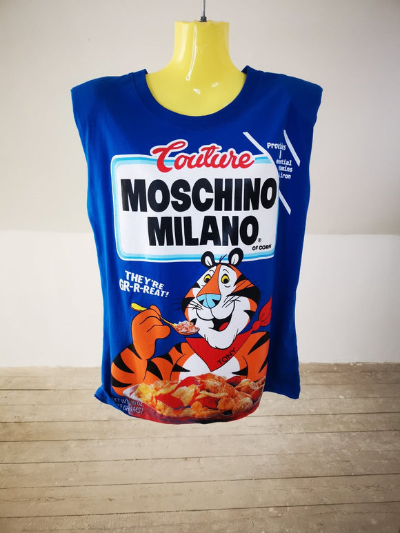 Frosties Moschino Shoulder pad Blue Tee - Kwaitokoeksister South Africa