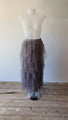 Grey Layered Tulle Midi Skirt