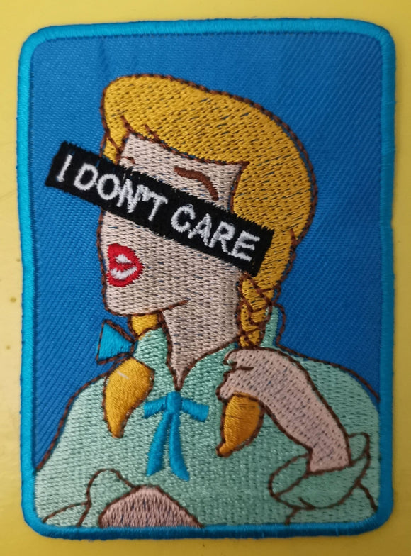I don't care Embroidered Iron on Patch - Kwaitokoeksister South Africa