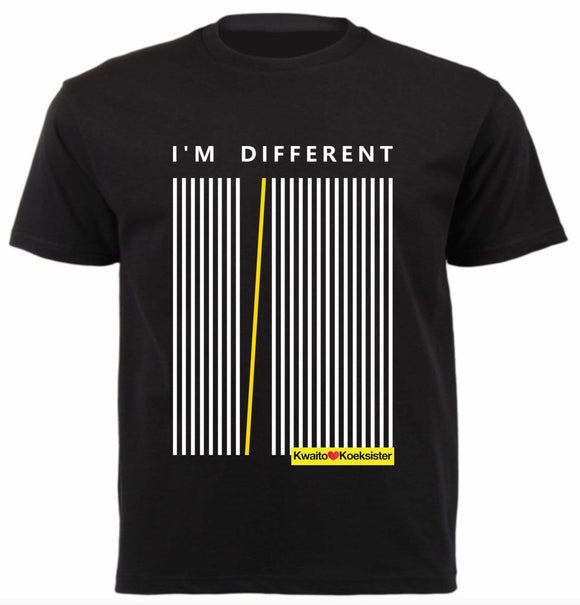 I'm different Black T-Shirt - Kwaitokoeksister South Africa