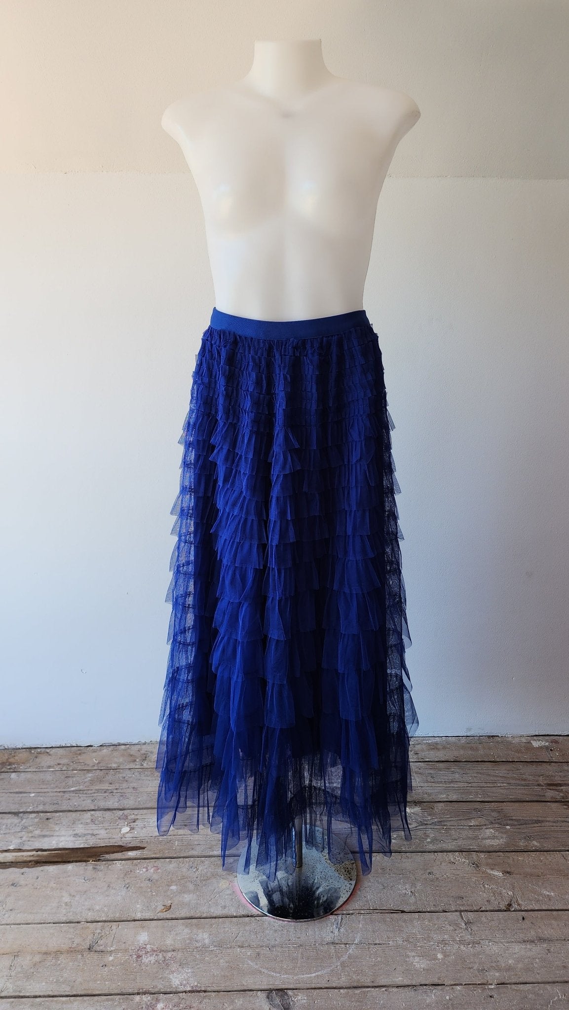big volume tulle skirt navy bibiy epine Navy blue Sequined Tulle