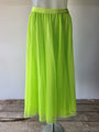 Neon Green Tulle Midi Skirt