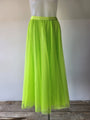 Neon Green Tulle Midi Skirt