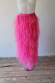 Neon Pink Layered Tulle Midi Skirt