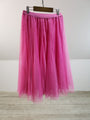 Neon Pink Tulle Midi Skirt