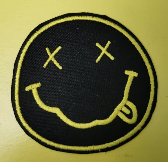 Nirvana round Black Embroidered Iron on Patch - Kwaitokoeksister South Africa