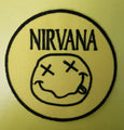 Nirvana round yellow Embroidered Iron on Patch
