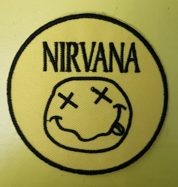 Nirvana round yellow Embroidered Iron on Patch - Kwaitokoeksister South Africa