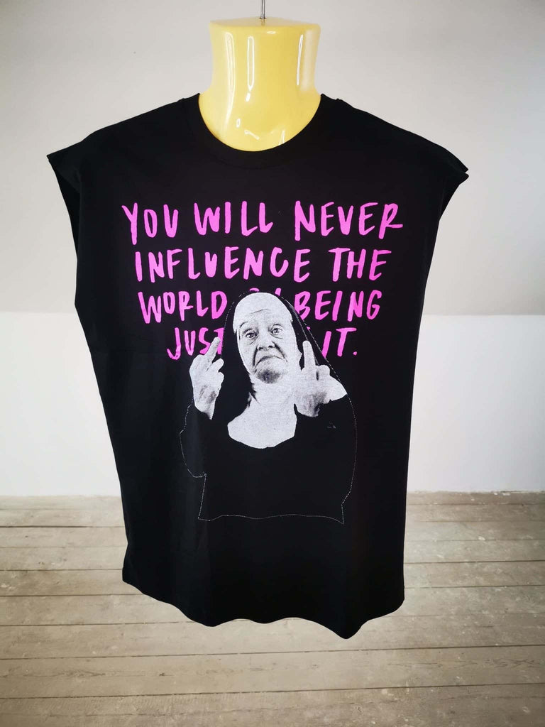 Nun Cut-Off Black Tee - Kwaitokoeksister South Africa