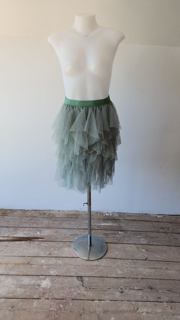 Olive Green Layered Tulle Mini Skirt - Kwaitokoeksister South Africa