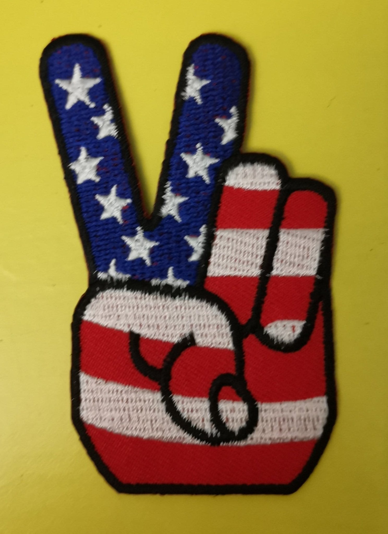 Peace fingers Embroidered Iron on Patch