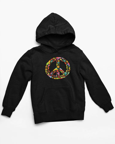 Peace sign Black Hoodie