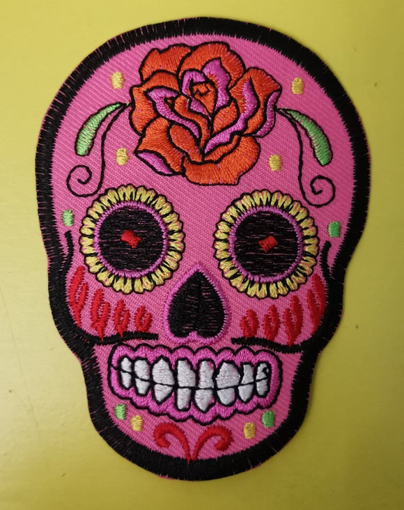 Pink Skull Embroidered Iron on Patch - Kwaitokoeksister South Africa