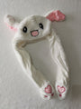 Plush Beany With Air Pumping Moving Ears White
