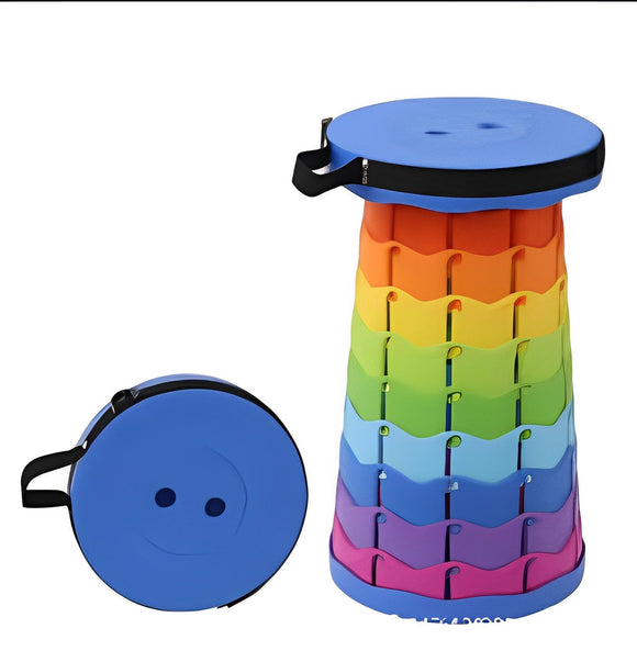 Portable Rainbow Folding Stool (Blue) - Kwaitokoeksister South Africa