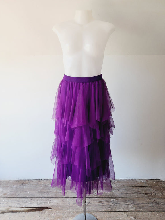 Purple Layered Tulle Midi Skirt - Kwaitokoeksister South Africa