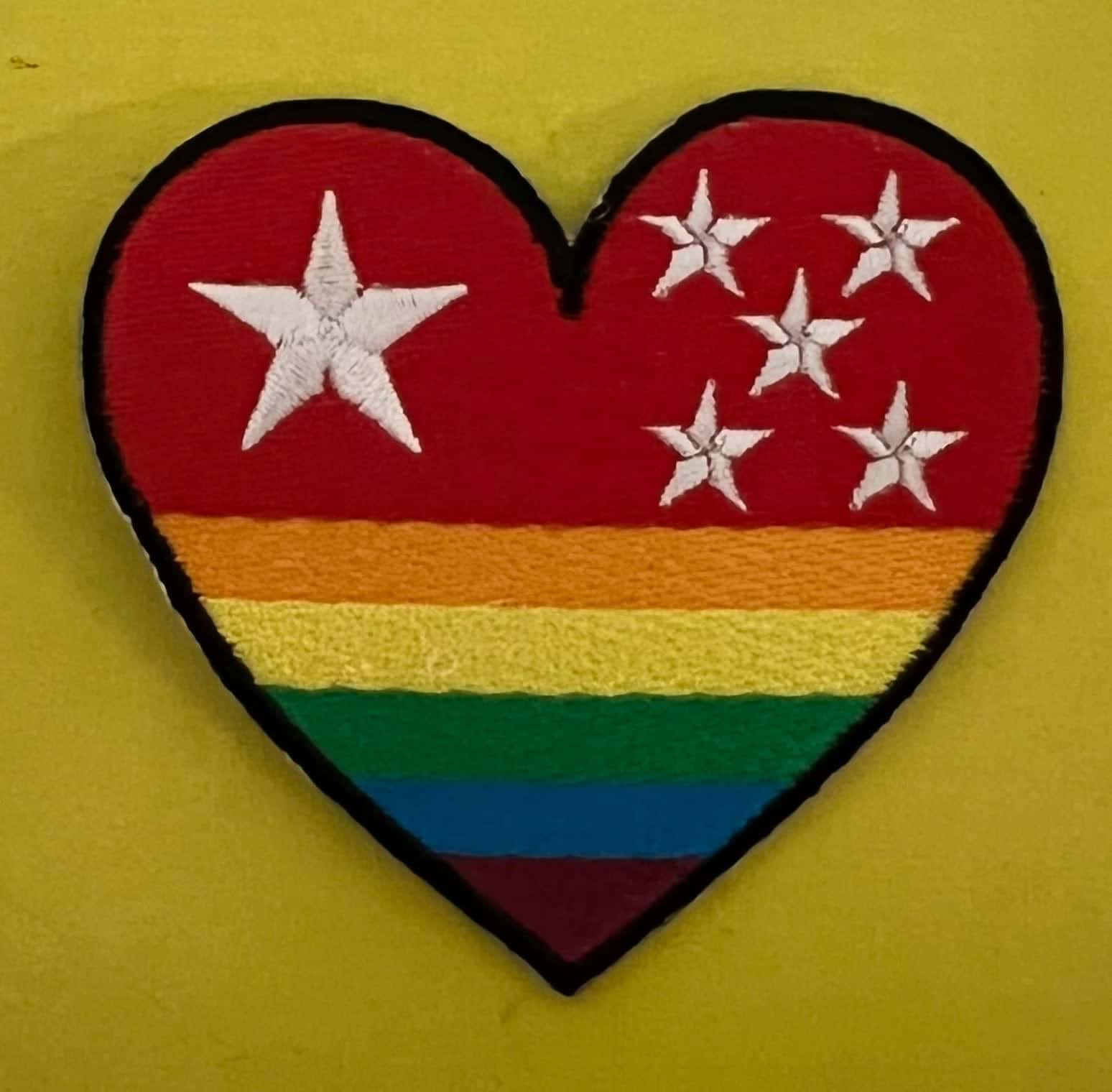 Rainbow heart Iron on Patch