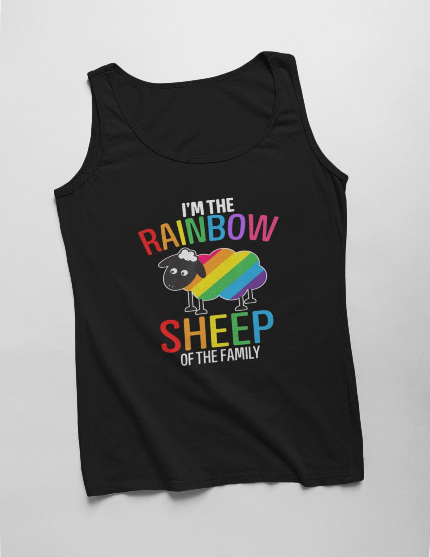 Rainbow Sheep mens cut tank Top