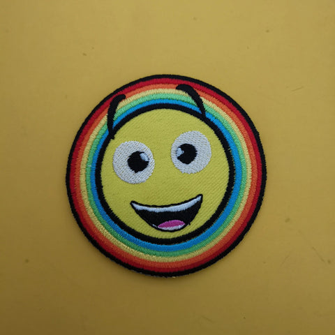 Rainbow Smiley Iron on Patch