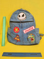 Recycled Denim Backpack small with patches