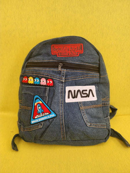 Stranger things denim backpack sale