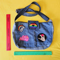 Recycled Denim Bag with patches