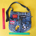 Recycled Denim Bag with patches