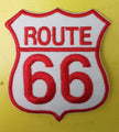 Route 66 Red Embroidered Iron on Patch