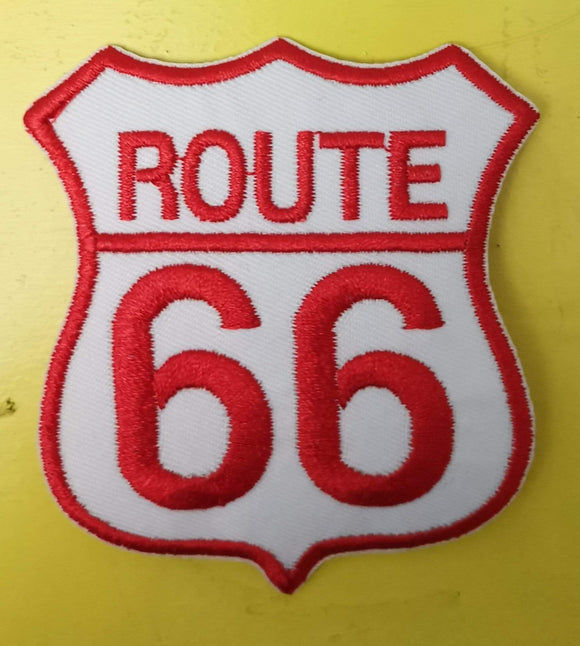 Route 66 Red Embroidered Iron on Patch - Kwaitokoeksister South Africa